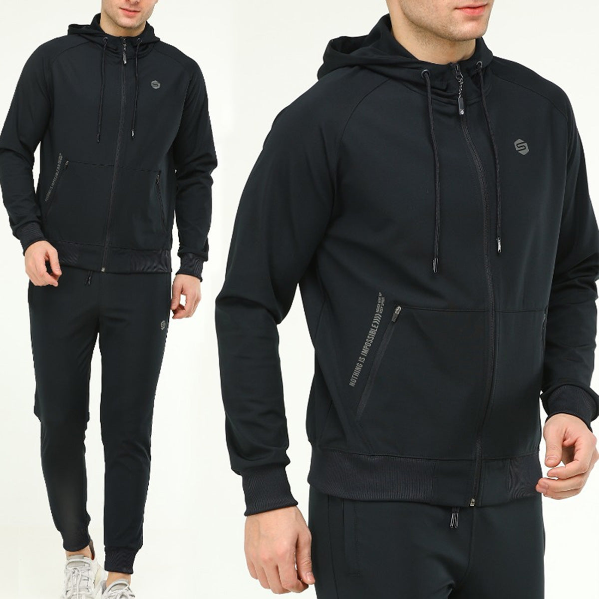 Survêtement Homme à Capuche – Noir