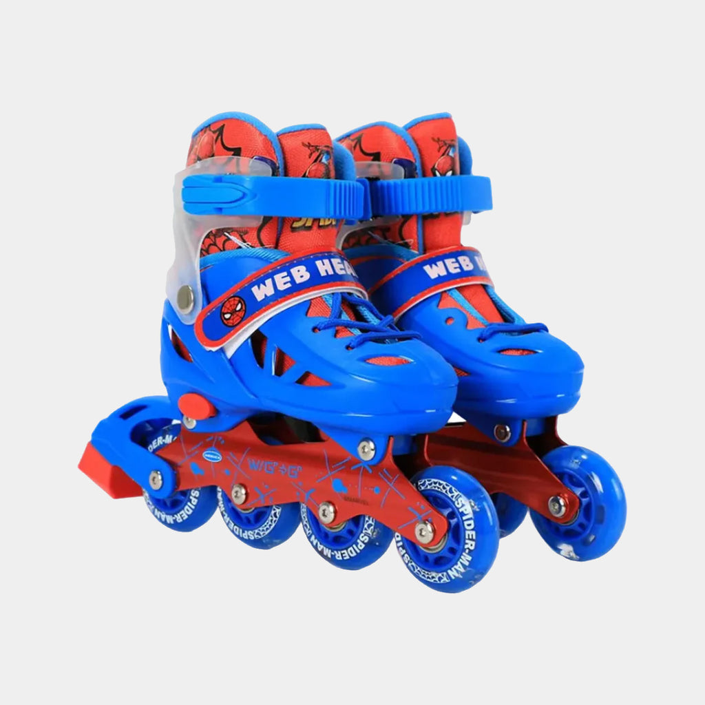 Pack Patins à Roulettes Enfant Spiderman Réglables avec Casque et Protections