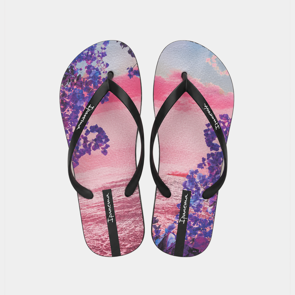 Claquette Ipanema - Motif Floral Rose & Violet