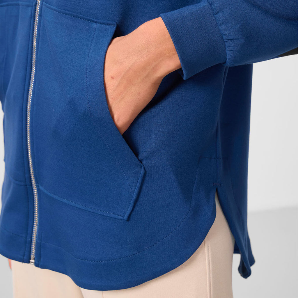 Sweat à Capuche Femme Zippé Oversize – Bleu