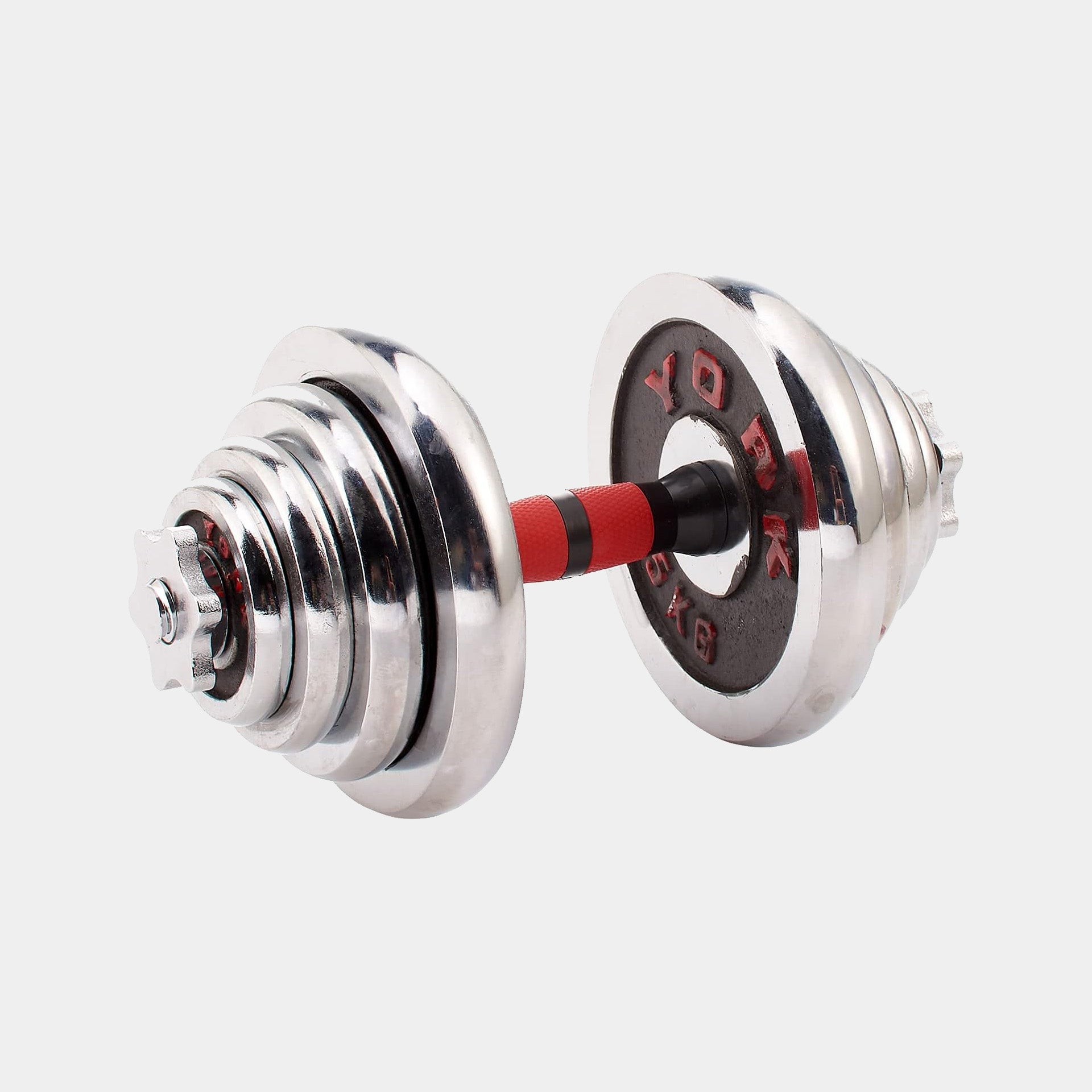 Ensemble haltères et barre chromées réglables de 50 kg