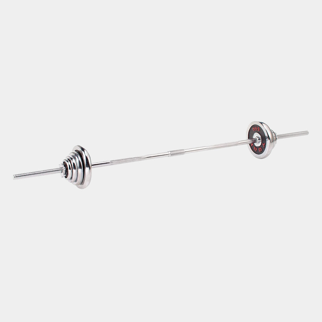 Ensemble haltères et barre chromées réglables de 50 kg