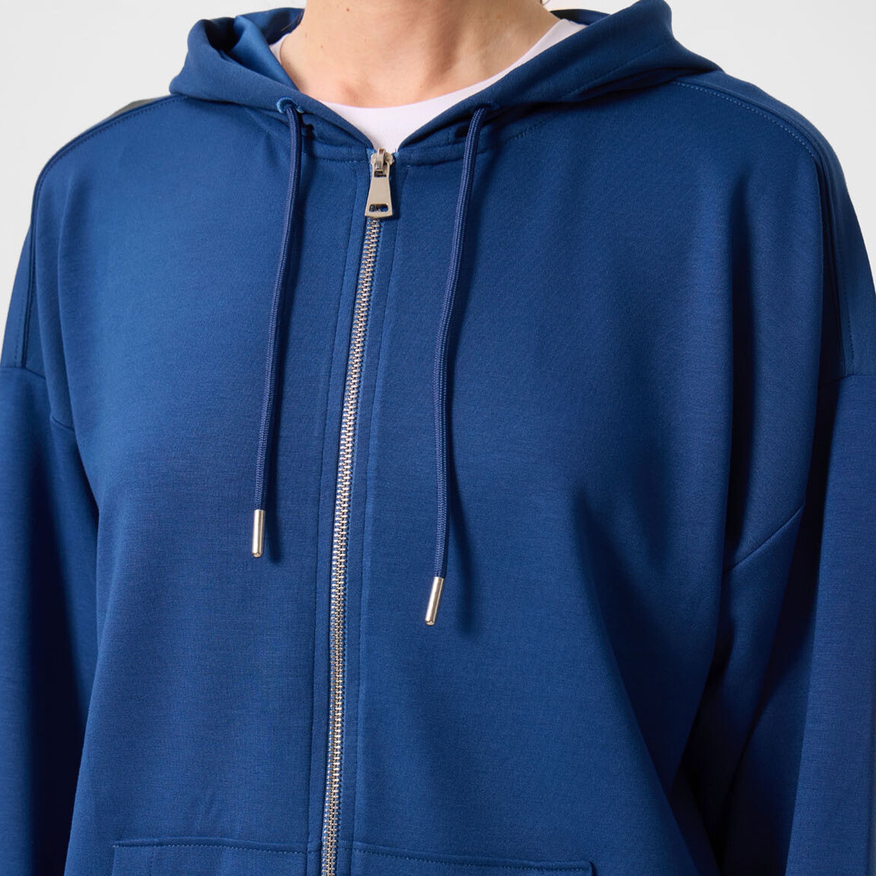 Sweat à Capuche Femme Zippé Oversize – Bleu