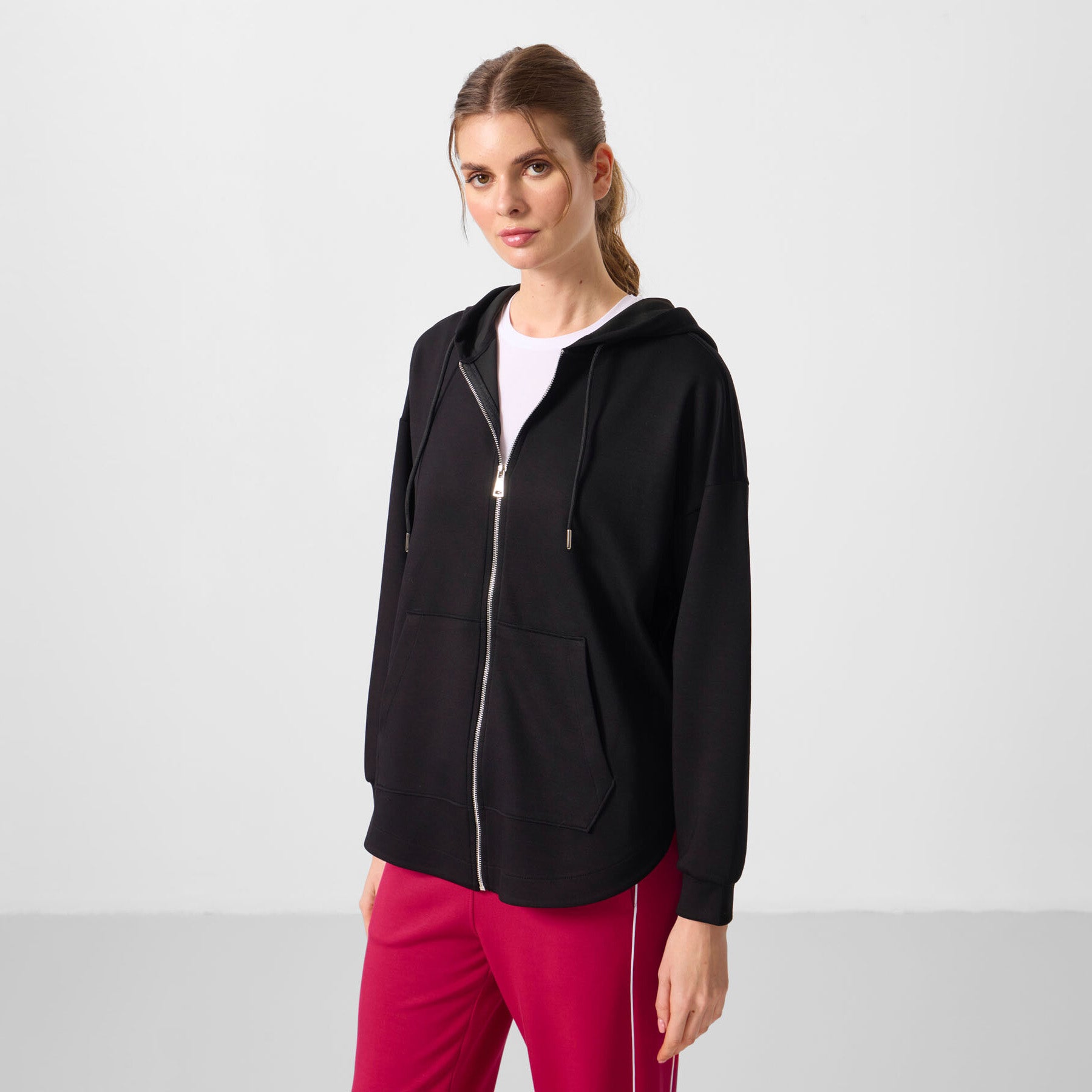 Sweat à Capuche Femme Zippé Oversize – Bleu