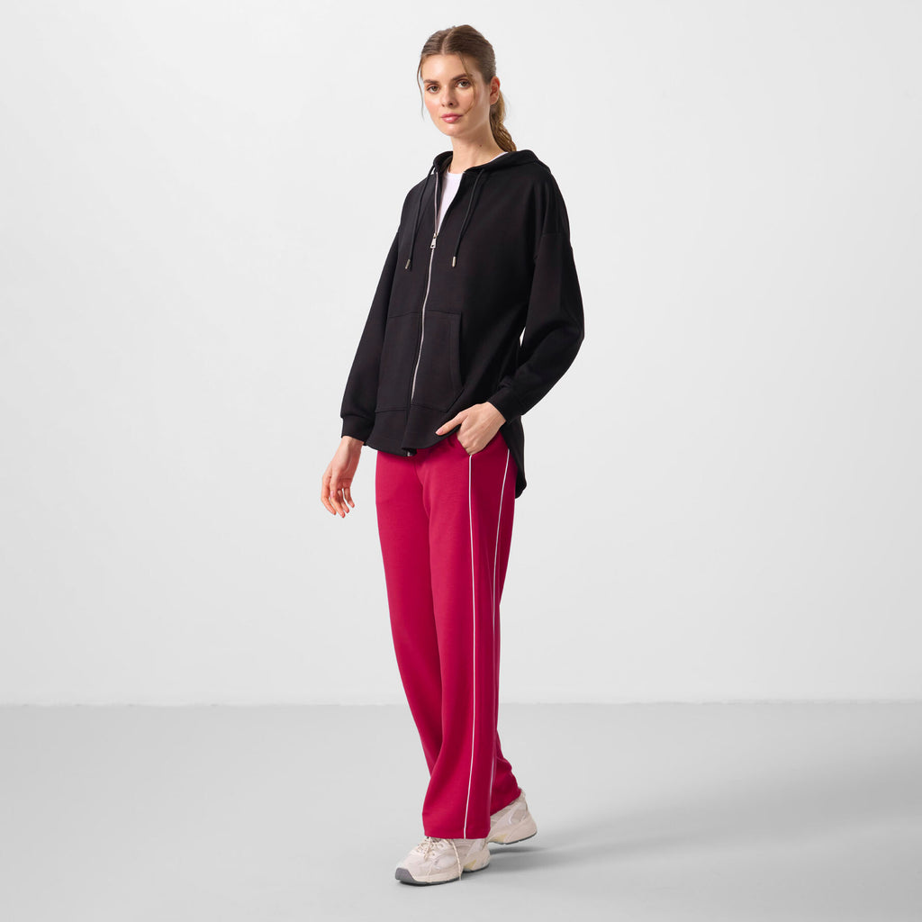 Sweat à Capuche Femme Zippé Oversize – Bleu