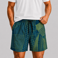 Short de Plage  – Motif Graphique Bleu & Vert