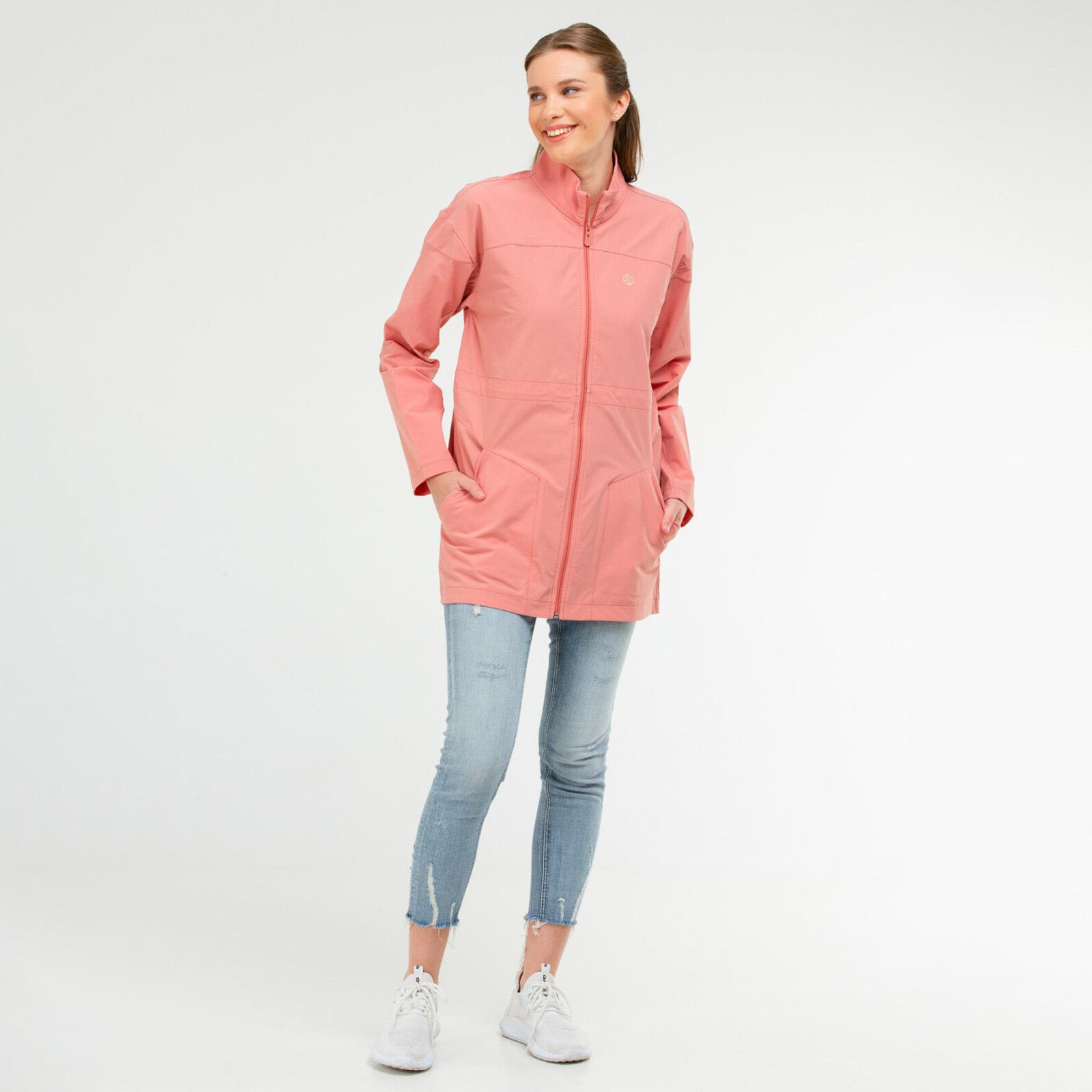 Veste Femme Mi-Longue Zippée
