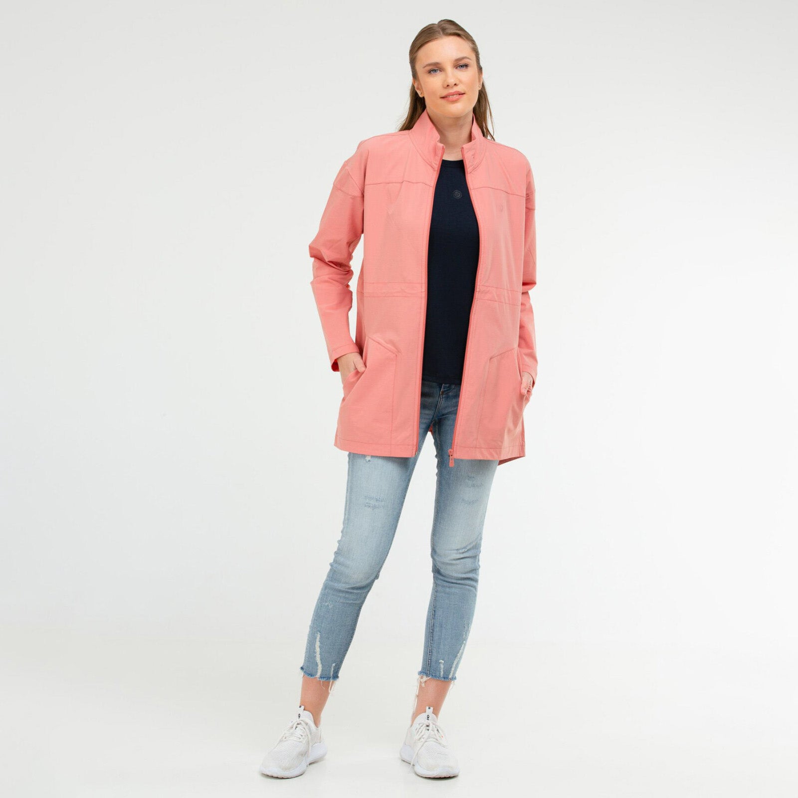 Veste Femme Mi-Longue Zippée