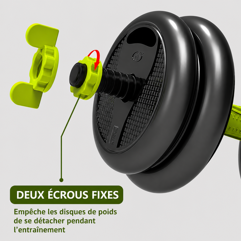 Ensemble d'haltères réglables 19KG