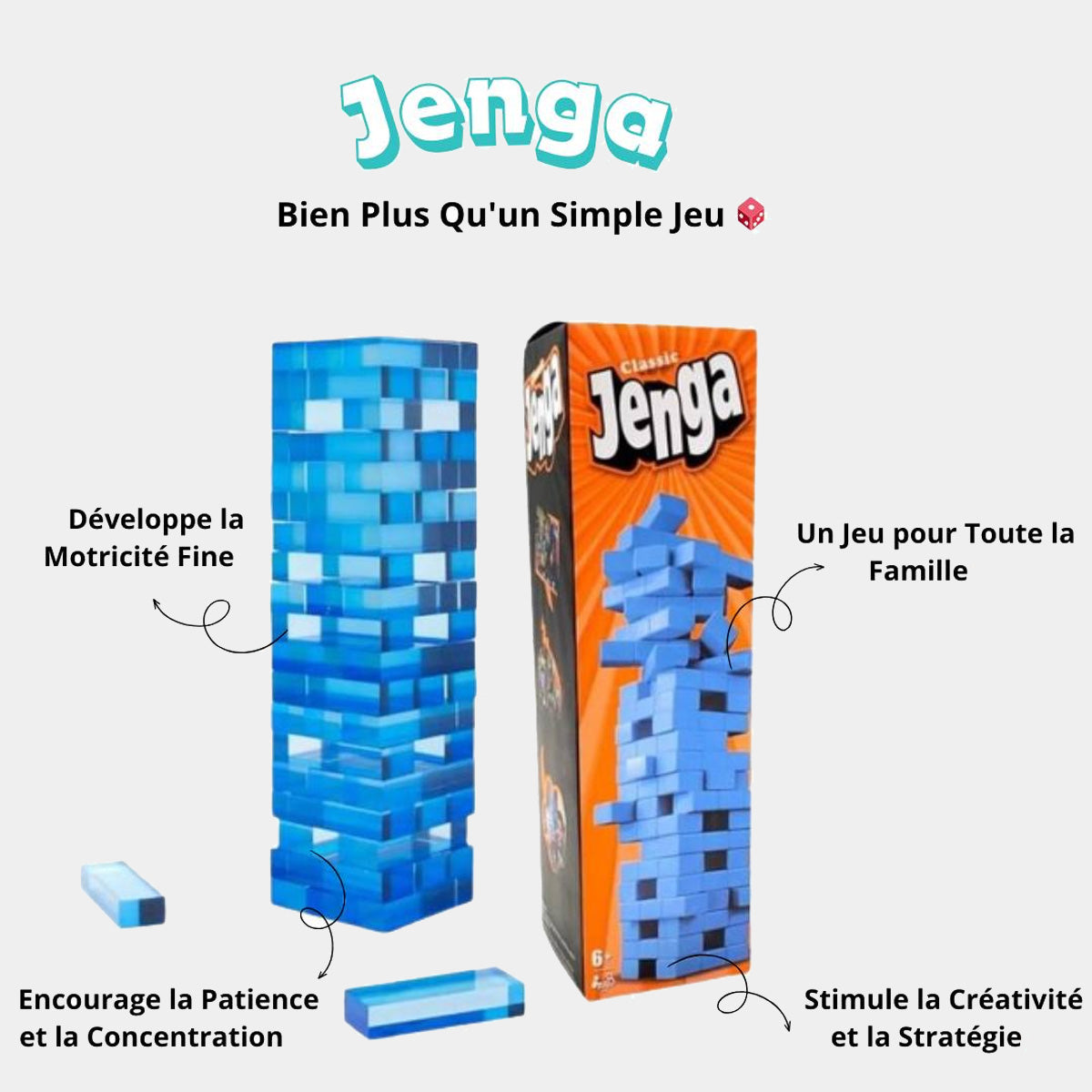 Jeu Jenga Classique – Jeu d’Équilibre et de Stratégie
