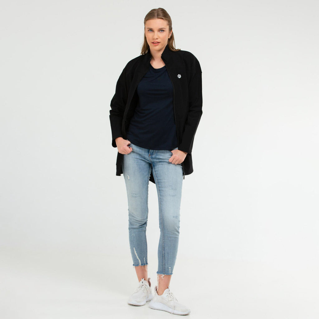 Veste Femme Mi-Longue Zippée