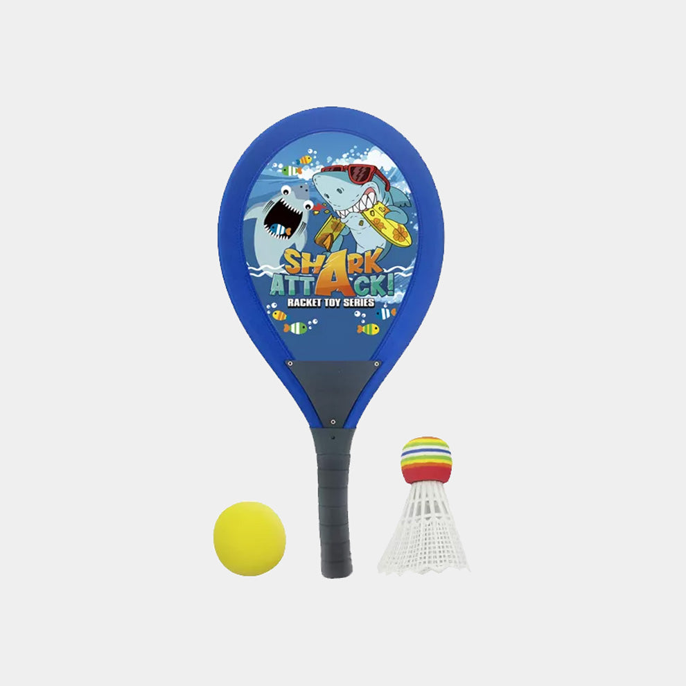 Set de raquettes enfant avec balle et volant -Shark Design