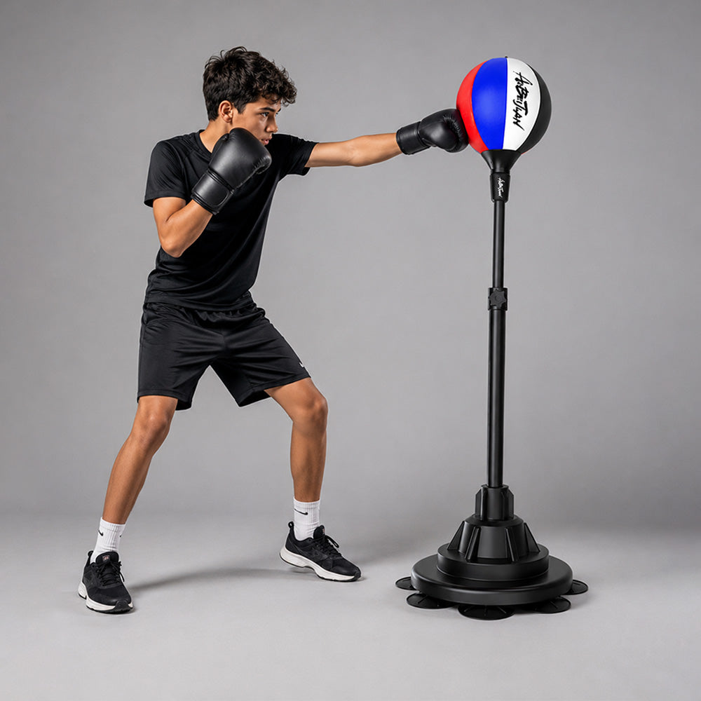Sac de Frappe avec Support et Balle de Réflexe – Équipement de Boxe Professionnel