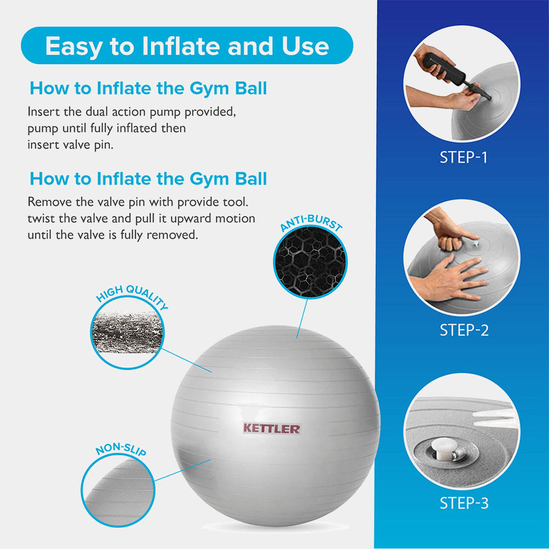 BALLON DE GYM BASIQUE 65 cm KETTLER