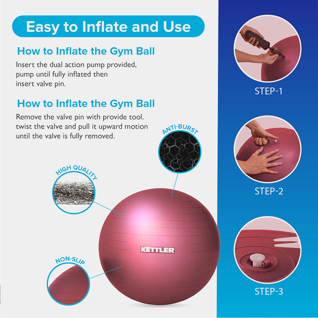 BALLON DE GYM BASIQUE 75 cm KETTLER