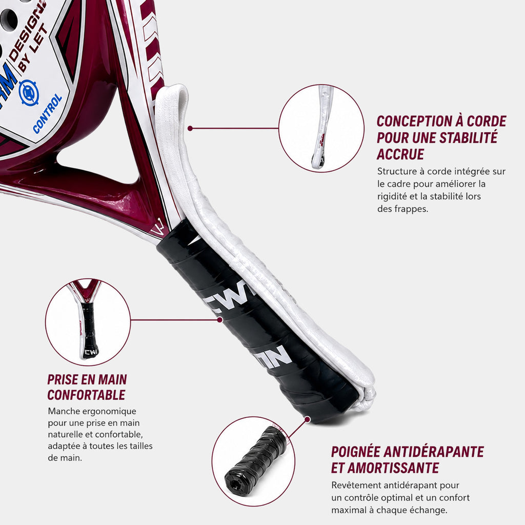 Raquette de Padel CWIN 4018 en Fibre de Carbone – Légère, Noyau EVA Memory Flex, Haute Performance