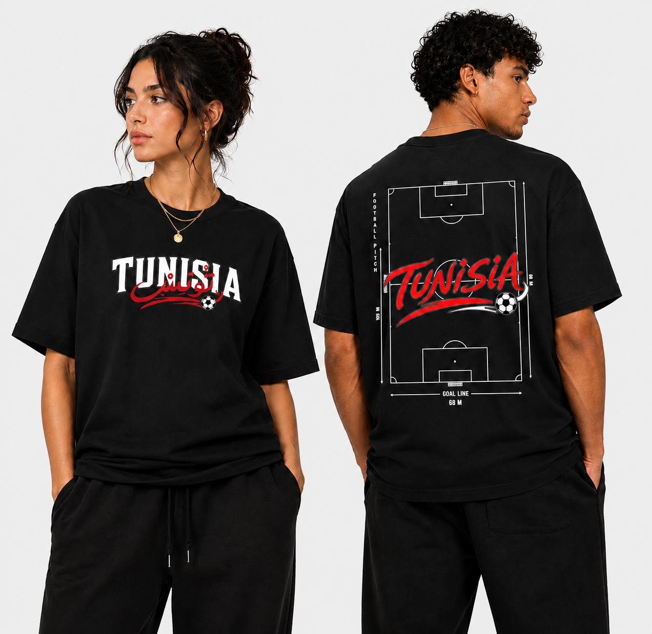 T-shirt Tunisie Football Oversize Unisexe