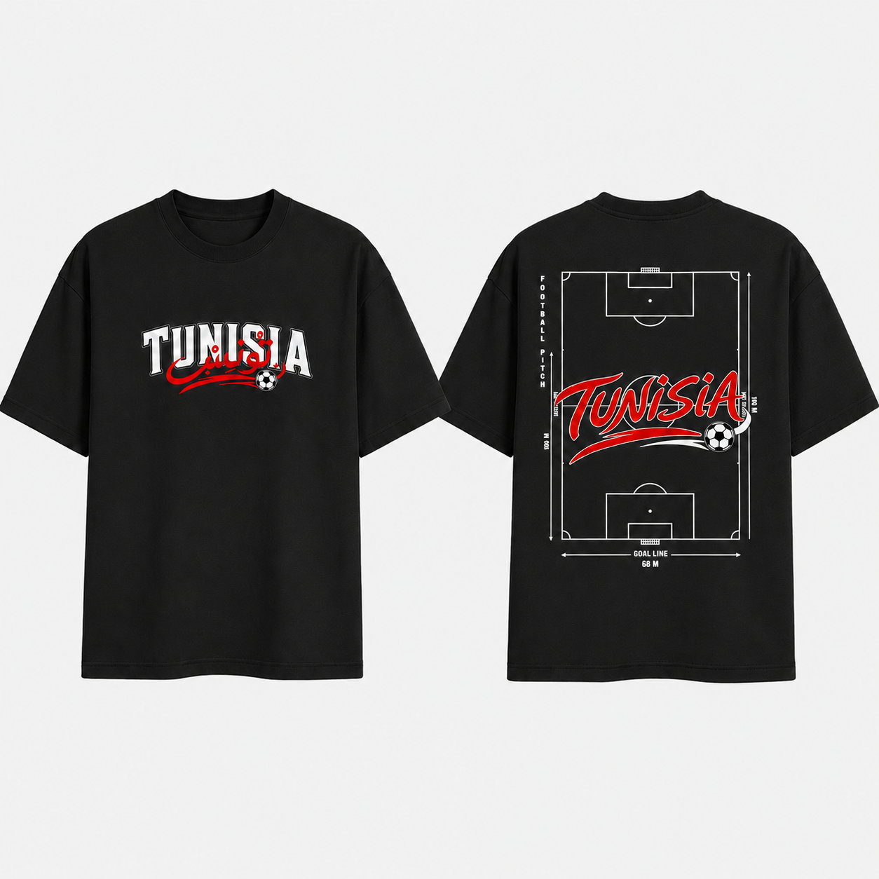 T-shirt Tunisie Football Oversize Unisexe