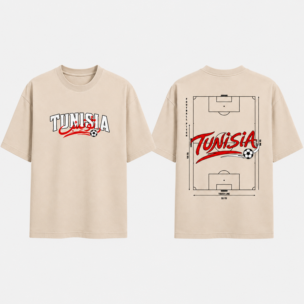 T-shirt Tunisie Football Oversize Unisexe